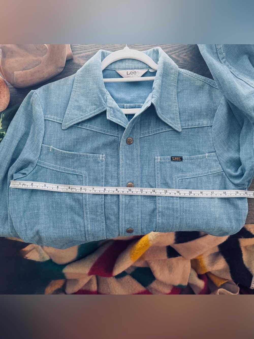 DEADSTOCK 1970 LEE Denim Jean Shirt-Jacket w/Dagger Collar "NOS" + ORIGINAL TAG - Picture 14 of 16